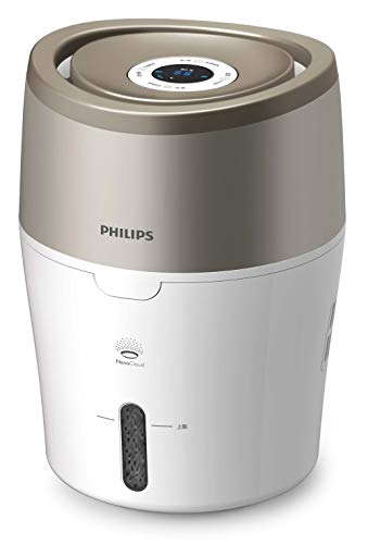 Philips HU4803/01 Luftbefeuchter (bis zu 25m², hygienische Nano-Cloud-Technologie, leiser Nachtmodus, Automodus) weiß und grau metallic