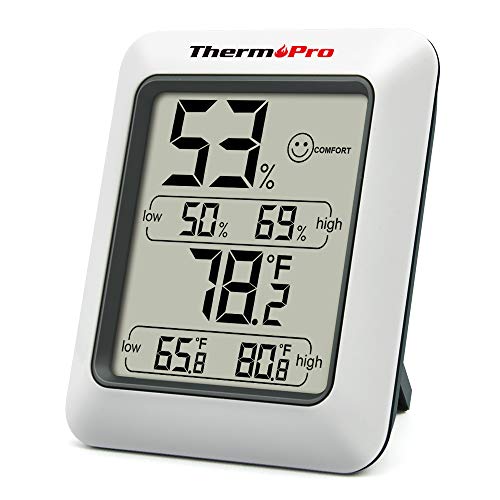 ThermoPro TP50 digitales Thermo-Hygrometer Hygrometer Innen Thermometer Raumthermometer mit Aufzeichnung und Raumklima-Indikator für Raumklimakontrolle Klima Monitor