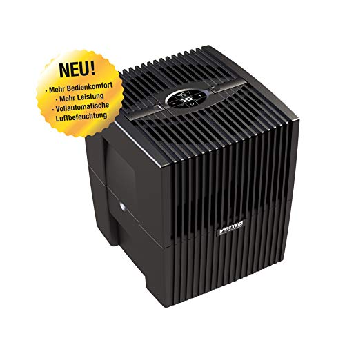 Venta Luftwäscher LW15 COMFORTPlus Luftbefeuchter und Luftreiniger für Räume bis 35 qm, brillant schwarz, mit digitaler Steuerung