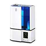 TaoTronics Luftbefeuchter Ultraschall mit Extrafeinen Keramikfilter 4L Raumbefeuchter Leise mit LED-Anzeige Timer Air Humidifier Schlafmodus Niedrigwasserschutz 360° Rotationsdüse für Schlafzimmer