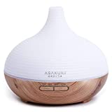 ASAKUKI 300ml Aroma Diffuser für Duftöle, Premium Ultraschall Luftbefeuchter Aromatherapie Öle Diffusor mit 7-farbigem LED-Licht, BPA-Free Schlafzimmer, Büro, Spa