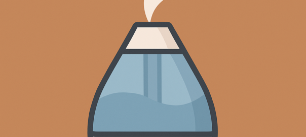 gezeichneter Luftbefeuchter mit Dampf