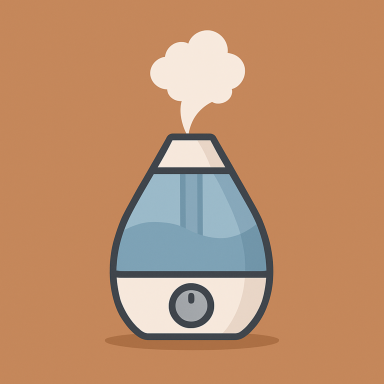 gezeichneter Luftbefeuchter mit Dampf