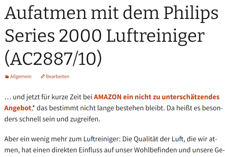 Luftriniger Philips Series 2000 Amazon Schnäppchen